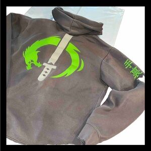Jinx Overwatch GRAY Hoodie LIME GREEN ZIPPER sweatshirt Shark Sword Dragon Men L